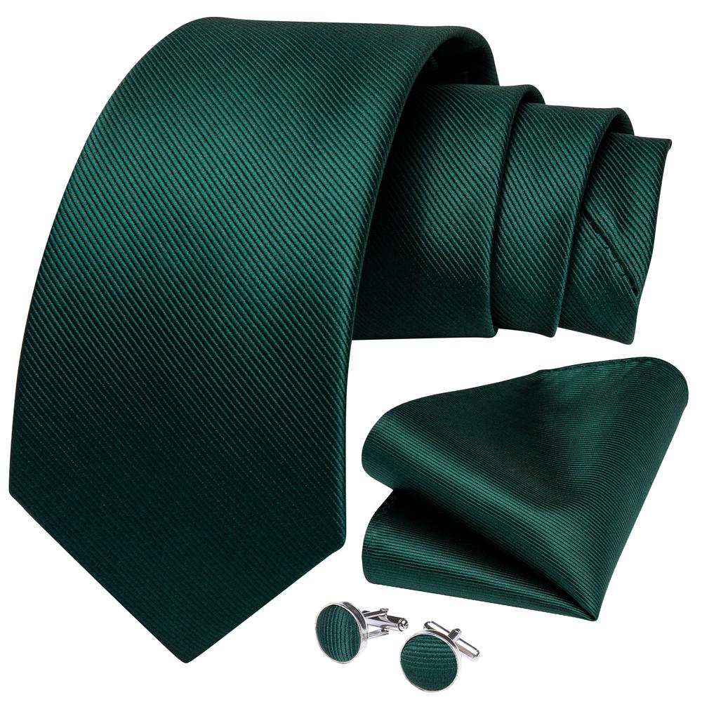 NEW SOLID DARKER GREEN Mens silk tie 0830