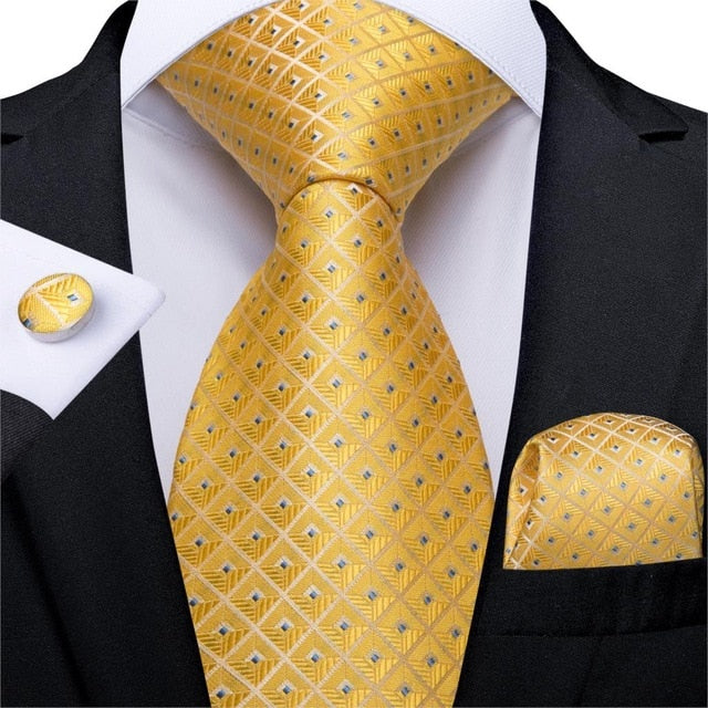Gold/Dot/Diamond Silk tie 7294