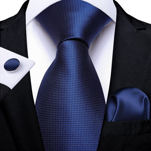 Blue Plaid Mens silk tie 0326