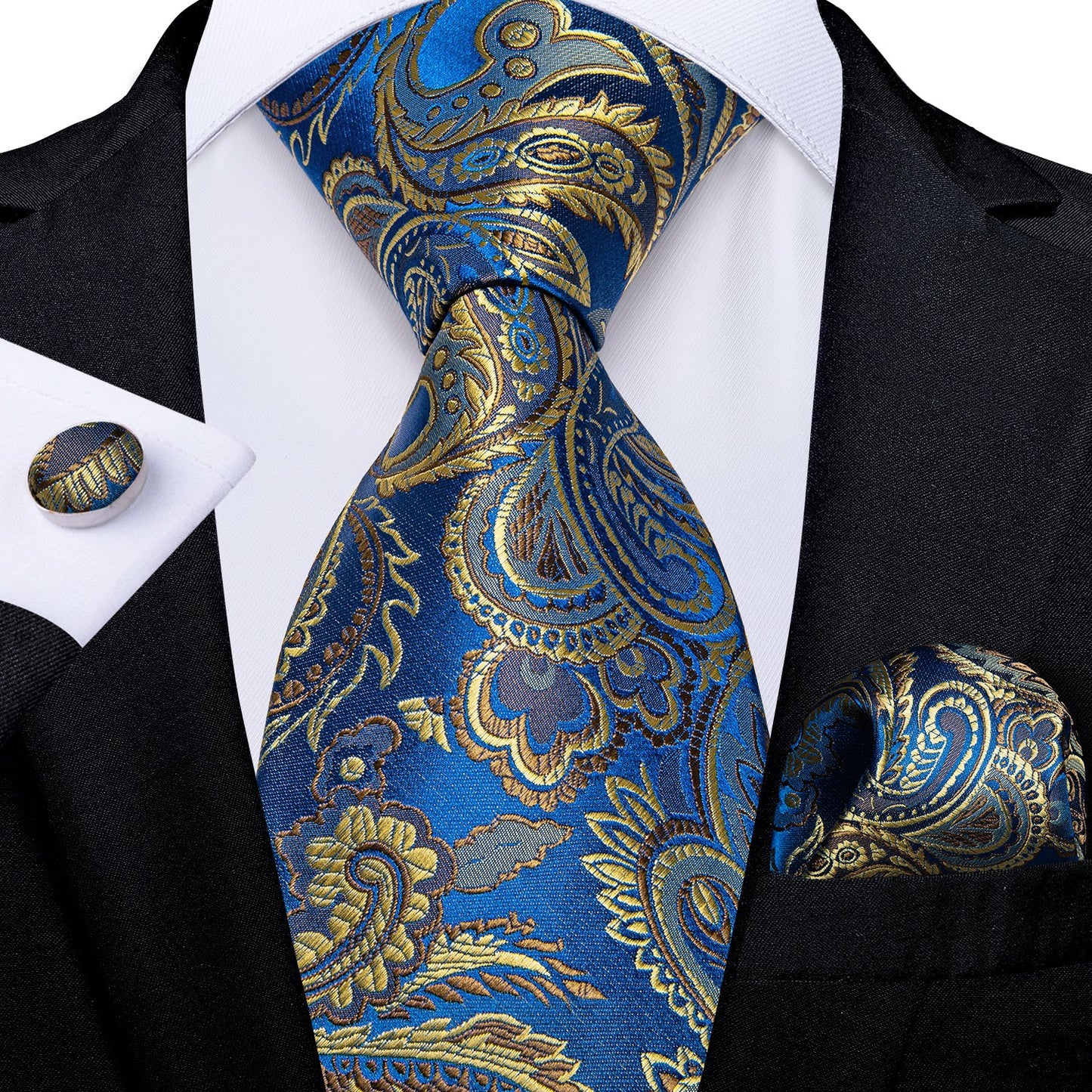 7391. Blue/Gold/Paisley