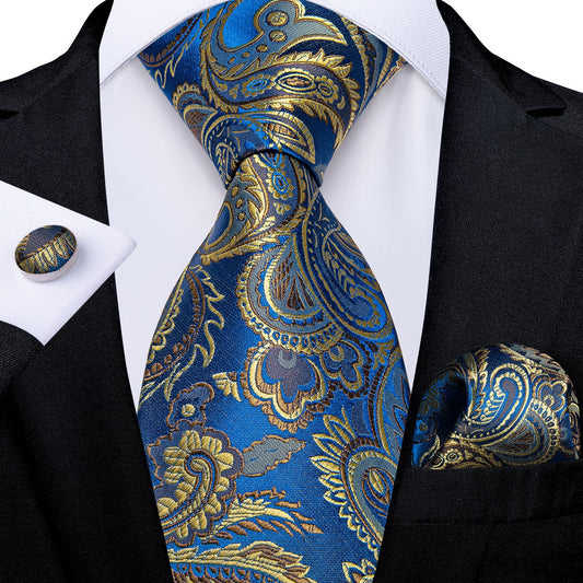 7391. Blue/Gold/Paisley