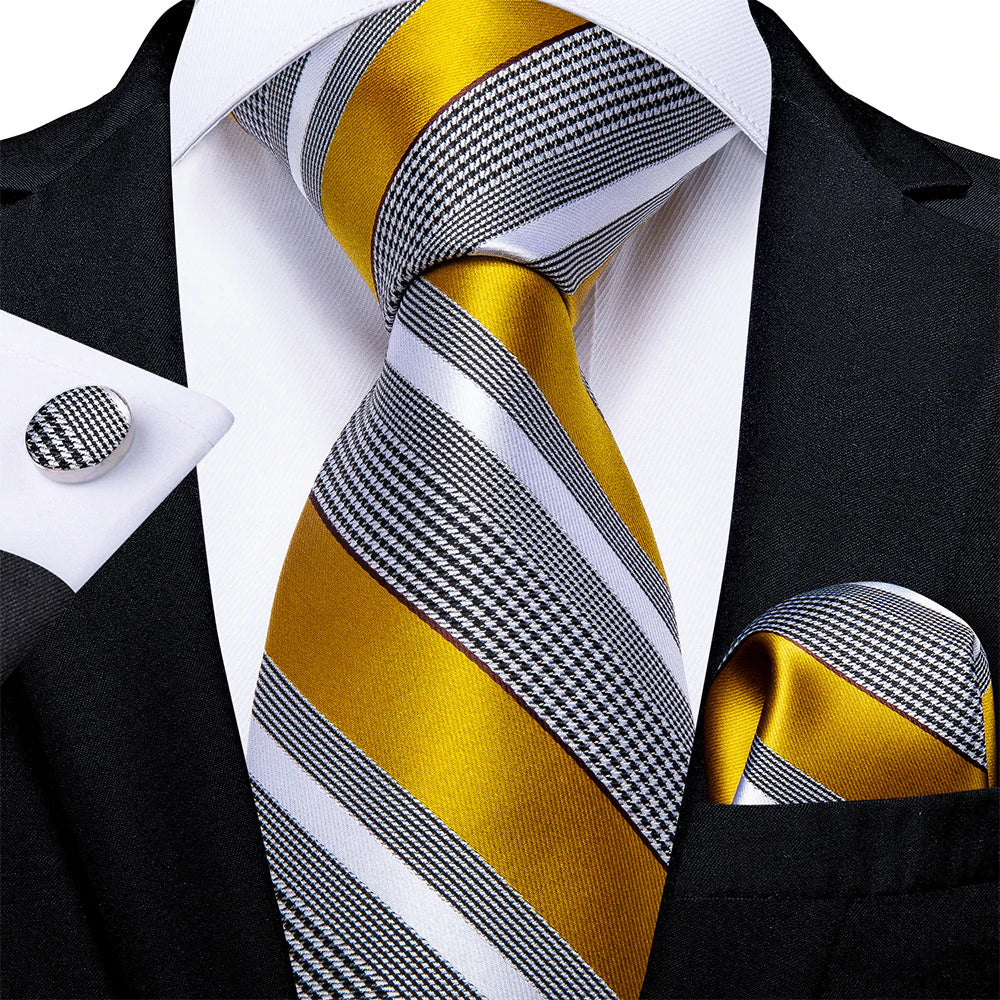 BLACK WHITE YELLOW STRIPE 7338