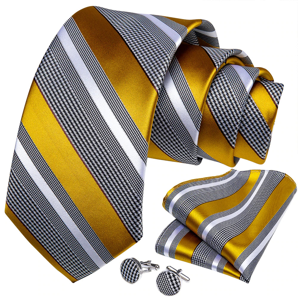 BLACK WHITE YELLOW STRIPE 7338